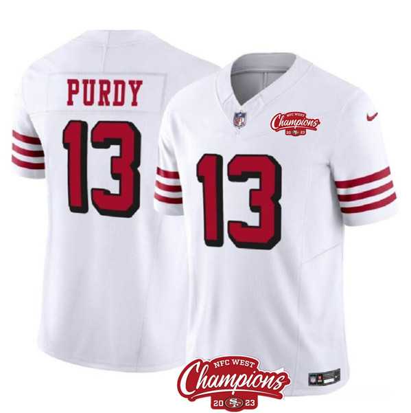 Men & Women & Youth San Francisco 49ers #13 Brock Purdy White 2023 F.U.S.E. NFC West Champions Patch Alternate Stitched Jersey->san francisco 49ers->NFL Jersey